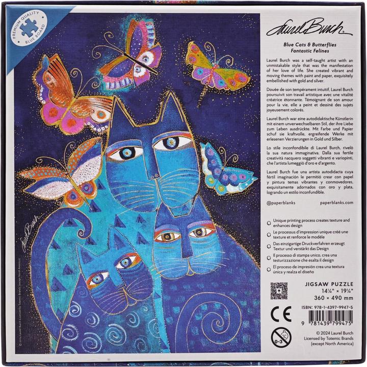 Immagine prodotto Paperblanks Puzzle - Gatti Blu e Farfalle500 pezzi (500 pezzi)