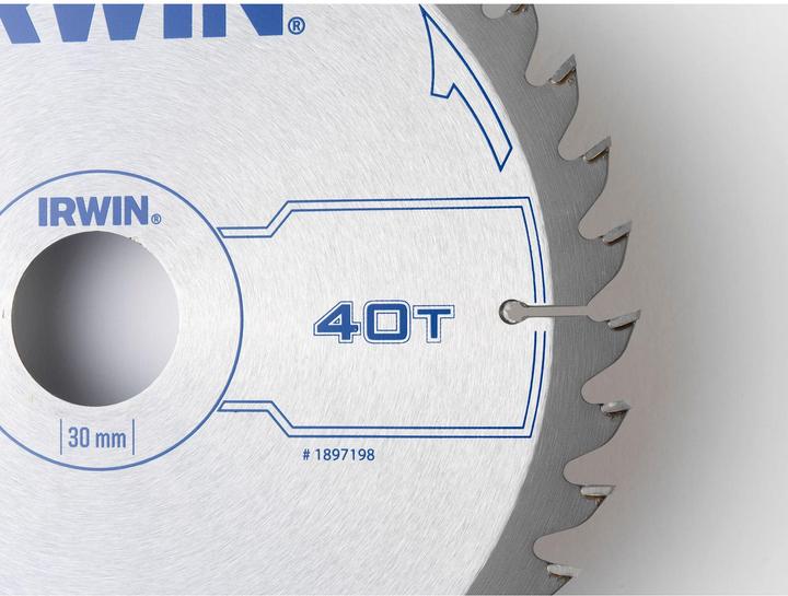 Produktbild Irwin IRW1897198 184 x 30 mm 40Teeth Kreissägeblatt mit ATB Mahlgrössen Zahn