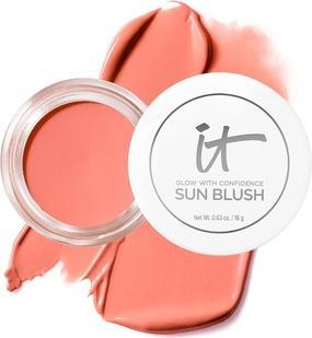 It Cosmetics Glow with Confidence Sun Cream Blush Blendable Buildable Blush Bronzer Pop Sun-Blushed (#20 Light Medium)