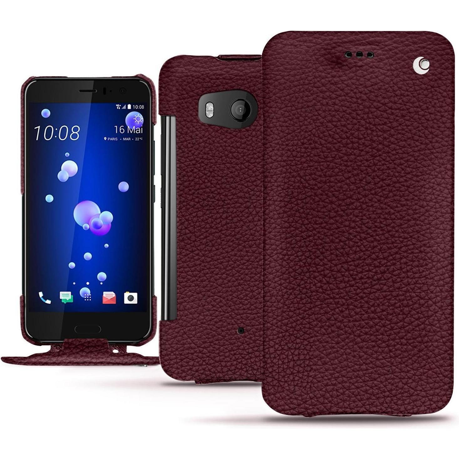 Noreve Lederschutzhülle vertikal (HTC U11), Smartphone Hülle, Violett