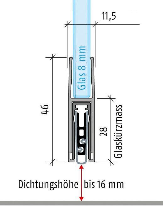Produktbild Planet Türabsenkdichtung KG-F8 schmal RD Rauchdicht