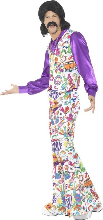 Produktbild Smiffys Groovy 60er Jahre Hippie Kostüm (Männer) (XL)