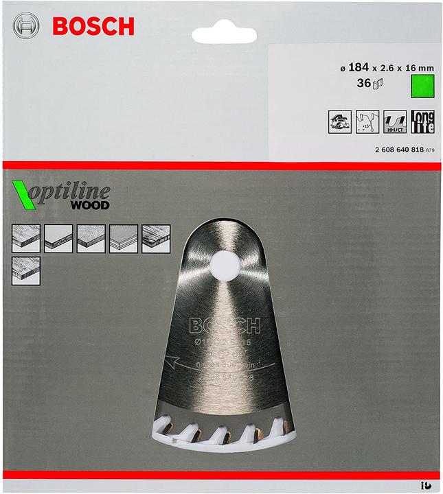 Image du produit Bosch Professional Zubehör Lame de scie circulaire PRO Wood, 184 x 2.6 x 16 mm
