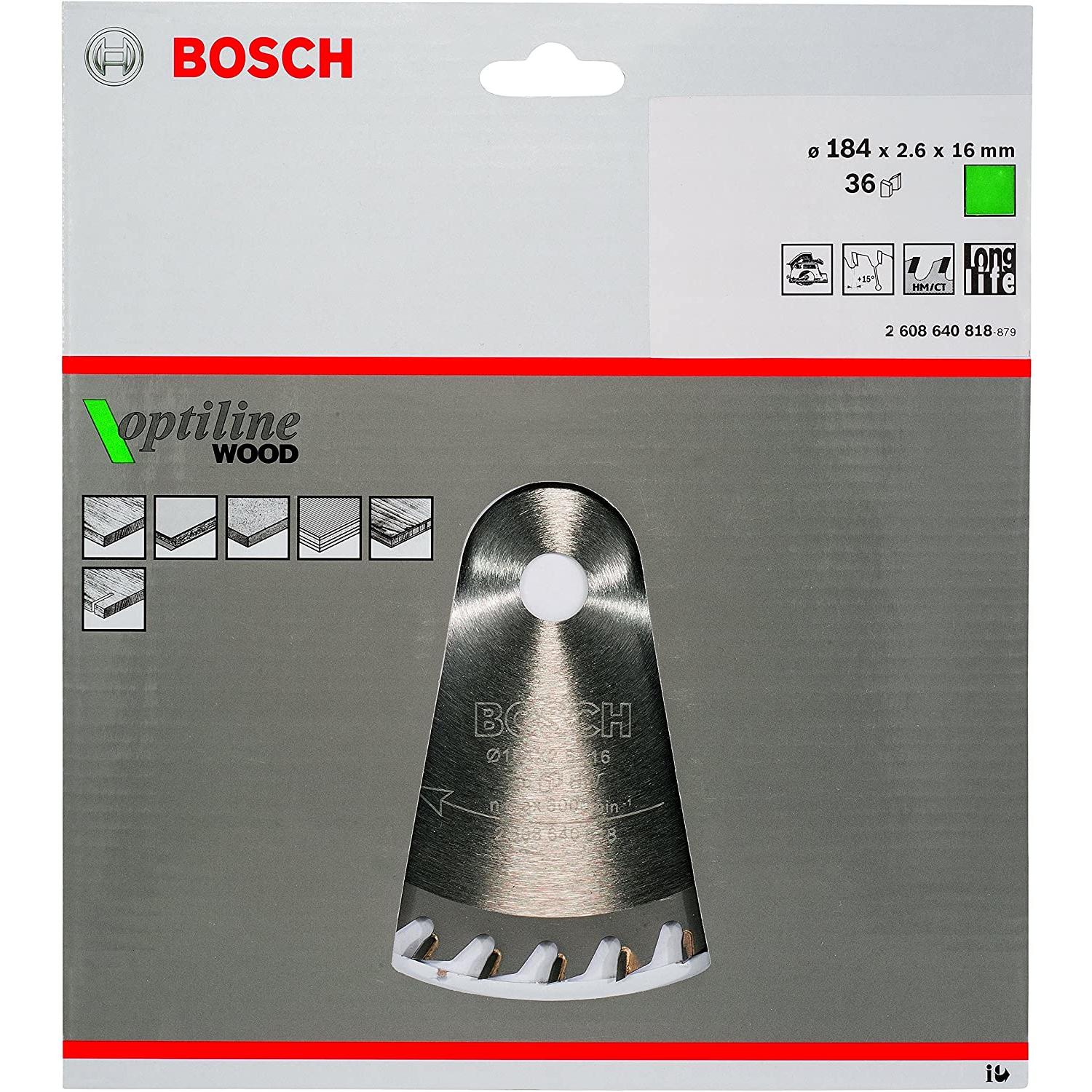 Thumbnail - Bosch Professional Zubehör, Sägeblatt, PRO Wood Kreissägeblatt, 184 x 2.6 x 16 mm