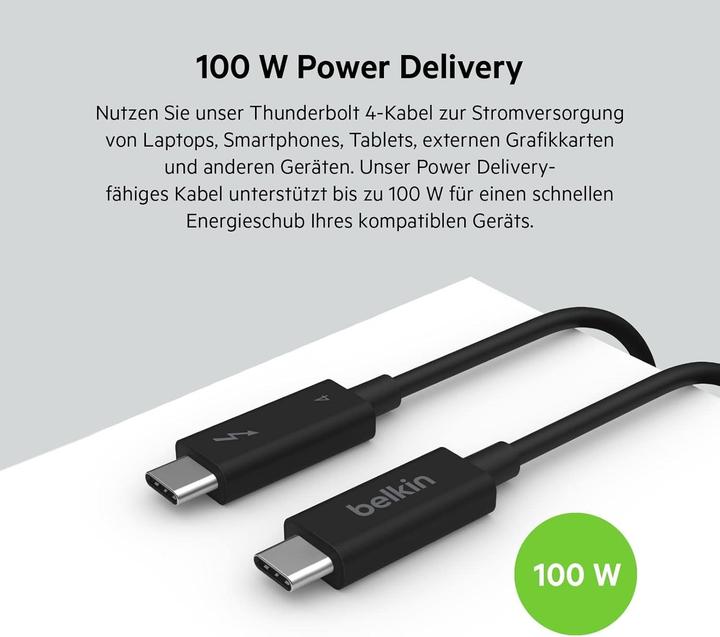 Produktbild Belkin USB C (Thunderbolt 4) – USB-C (Thunderbolt 4) (2 m, USB 4.0, 100 W)