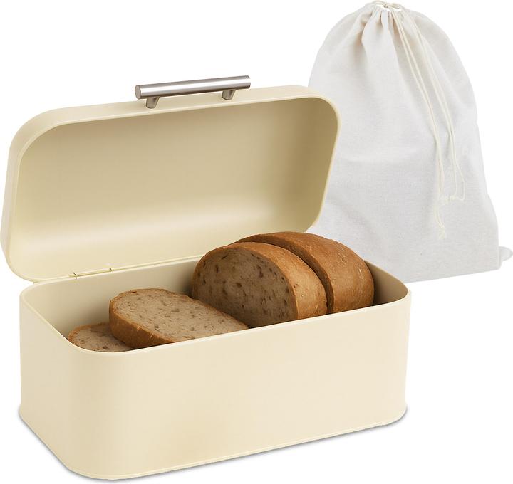 Actual product image Relaxdays Brotkasten mit Deckel und Brotbeutel