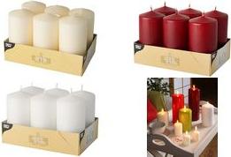 Produktbild Papstar Stumpenkerzen / Säulenkerzen creme, Abmessungen 6 x 11.5 cm, für Haushalt, Feiern und Gastro (6 Stk.)