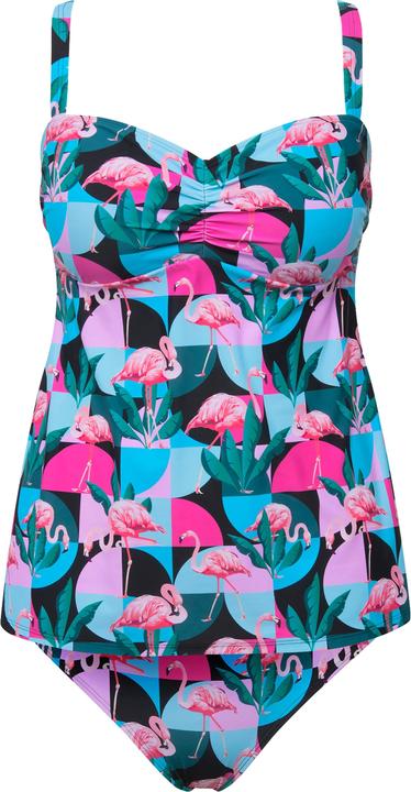 Image du produit Ulla Popken Tankini à motif flamand et bonnets souples, bretelles ajustables, matière recyclée (44 A)