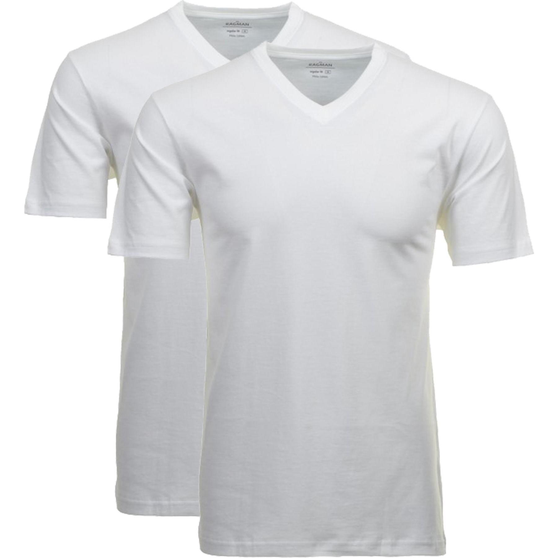 Ragman, Herren, Shirt, T-Shirt Casual Bequem sitzend, Weiss, (S)