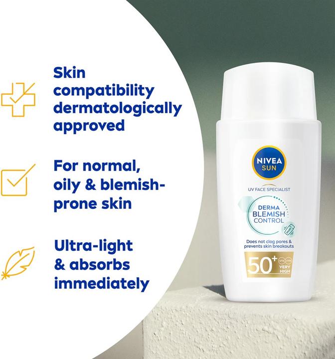Produktbild NIVEA UV Face Specialist Derma Skin Clear (Sonnencreme Gesicht, SPF 50, 40 ml)
