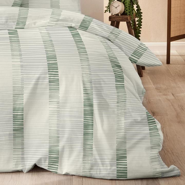 Produktbild Enrico Coss Feinbiber Bettwäsche Gladstone grün (Bettwäsche Set, 135x200 cm, 80x80 cm)