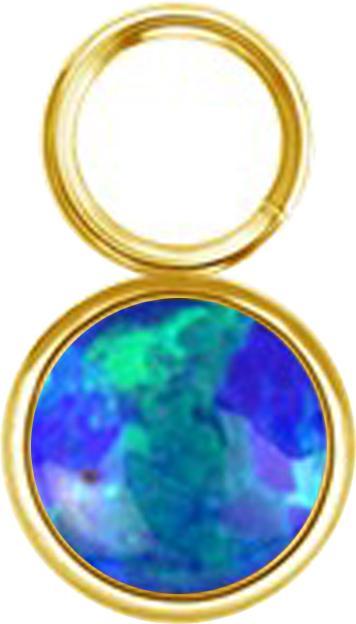 Immagine prodotto Star Piercing Anhänger vergoldet ein Opal blau (Acciaio chirurgico 316L, senza ottone)