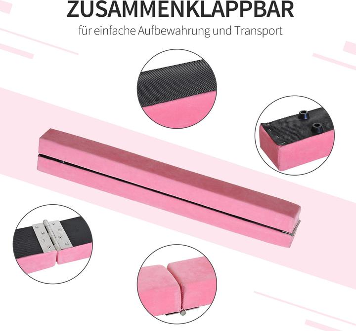 Produktbild Homcom Schwebebalken Kiefernholz, Polyester Rosa