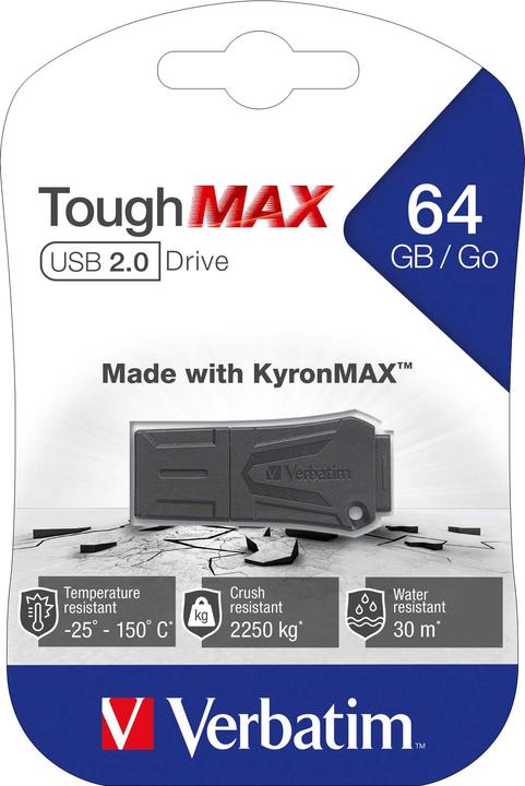 Actual product image Verbatim ToughMAX, 64GB, USB 2.0 (64 GB, USB-A)