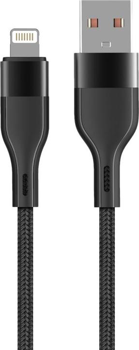Actual product image Maxlife MXUC-07 cable USB - Lightning 1,0 m 2,4A black nylon (1 m, 12 W)
