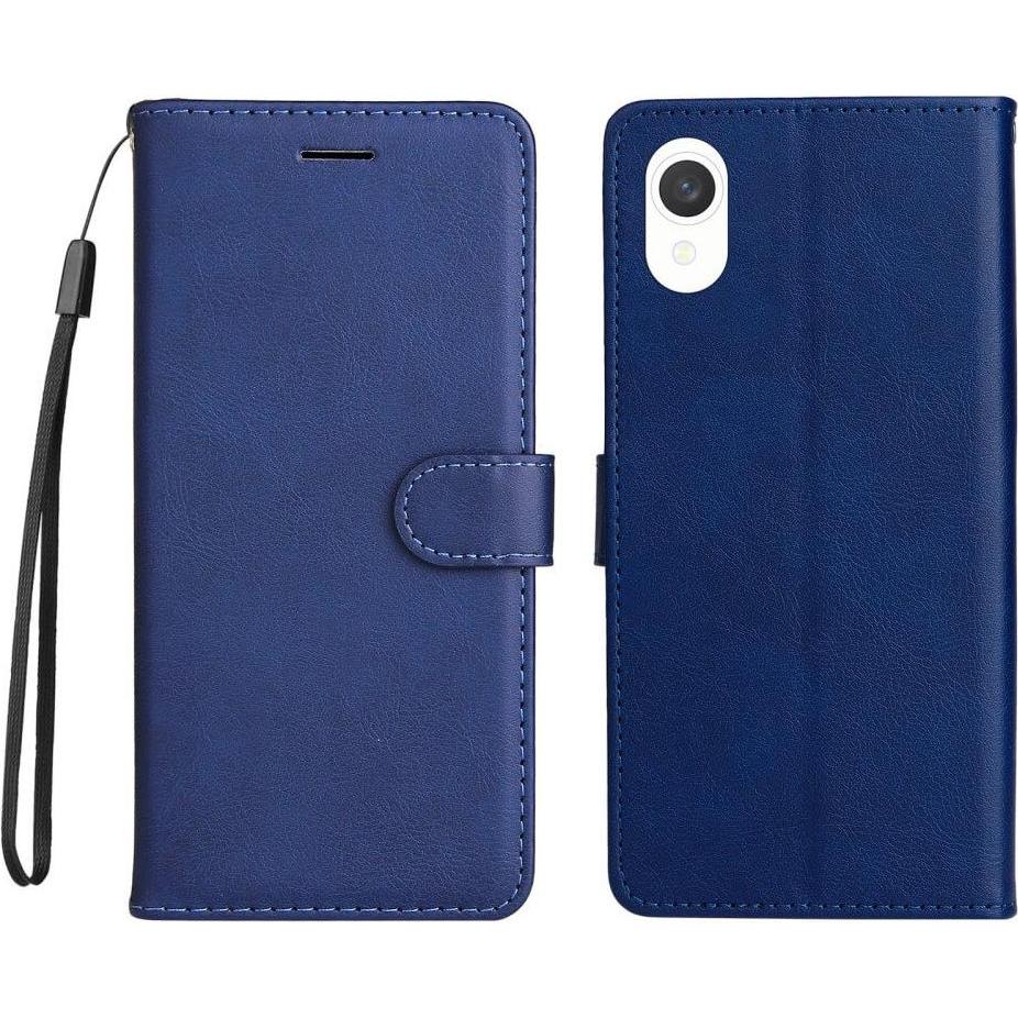 Cover-Discount Galaxy A23e - Leder Etui Hülle blau (Samsung Galaxy A23e), Smartphone Hülle, Blau