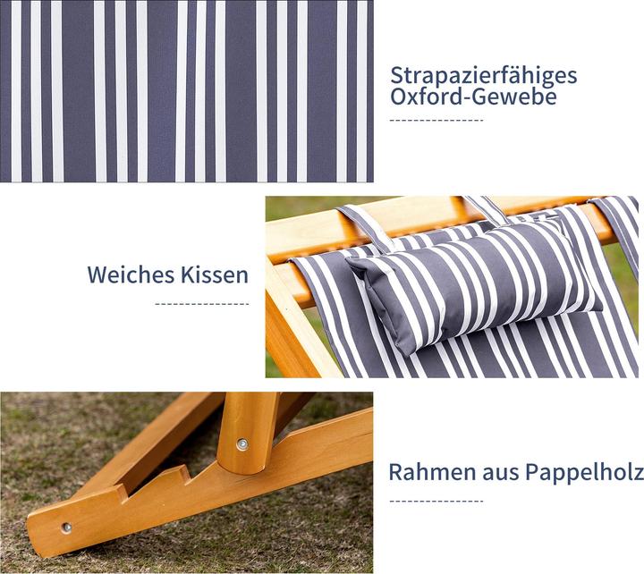 Produktbild Outsunny Liege mit Kopfstütze (108 cm)