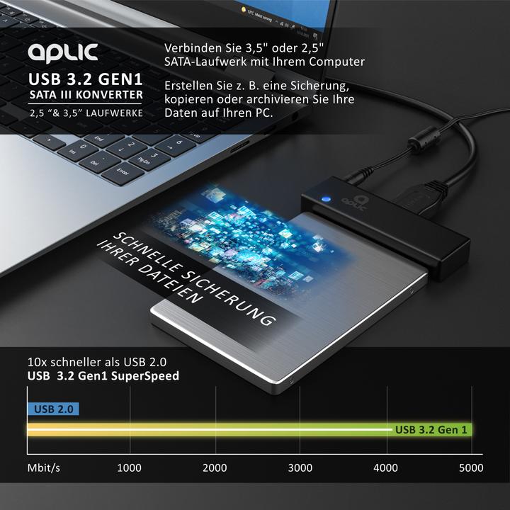 Actual product image Aplic USB 3.0 zu SATA III Konverter