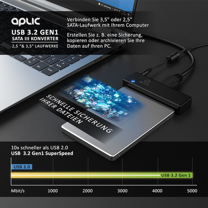 Actual product image Aplic USB 3.0 zu SATA III Konverter
