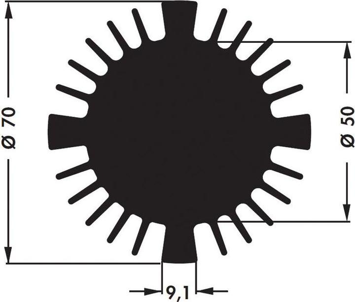 Produktbild Fischer Elektronik Kühlkörper für COB-LED SK57015SA