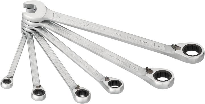 Actual product image HAZET Ratcheting combination wrench set 606N/6 ∙ Outside 12-point traction profile ∙ 8 - 19 ∙ Numbe… (8 mm, 10 mm, 12 mm, 13 mm, 17 mm, 19 mm)