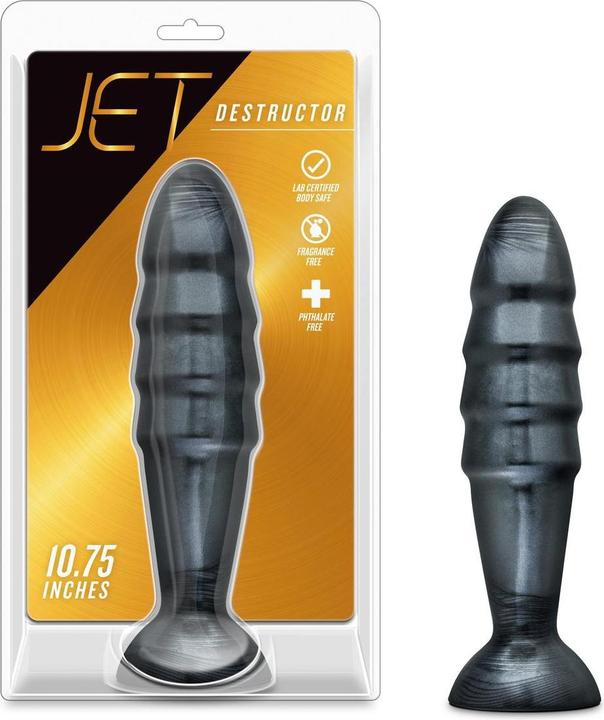 Blush Jet Destructor - Advanced Extreme 10.75 Inch Anal Butt Plug Soft Dildo Deep Stimulating - 2.5