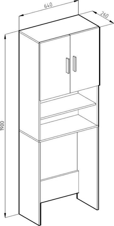 Actual product image Vicco Toilet cabinet (64 x 26 x 190 cm)