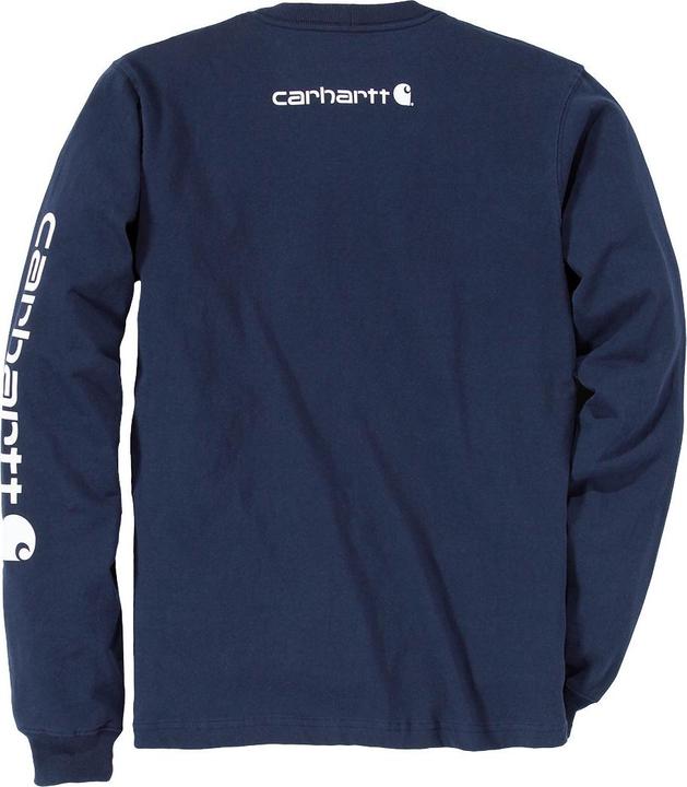 Actual product image Carhartt Long Sleeve Navy Blue Logo T-Shirt (XL)