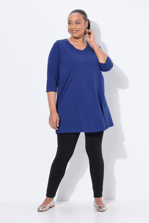 Immagine prodotto Ulla Popken Maglia lunga con scollo a V, maniche a 3/4 e taglio svasato (60)