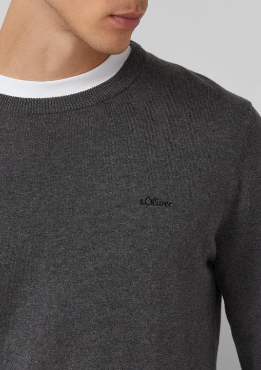 Produktbild s.Oliver Strickpullover Strickpullover mit Logo-Stickerei (3XL)