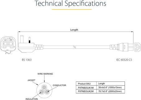 Produktbild StarTech 2m C5 Laptop Power Cord - Uk (2 m)