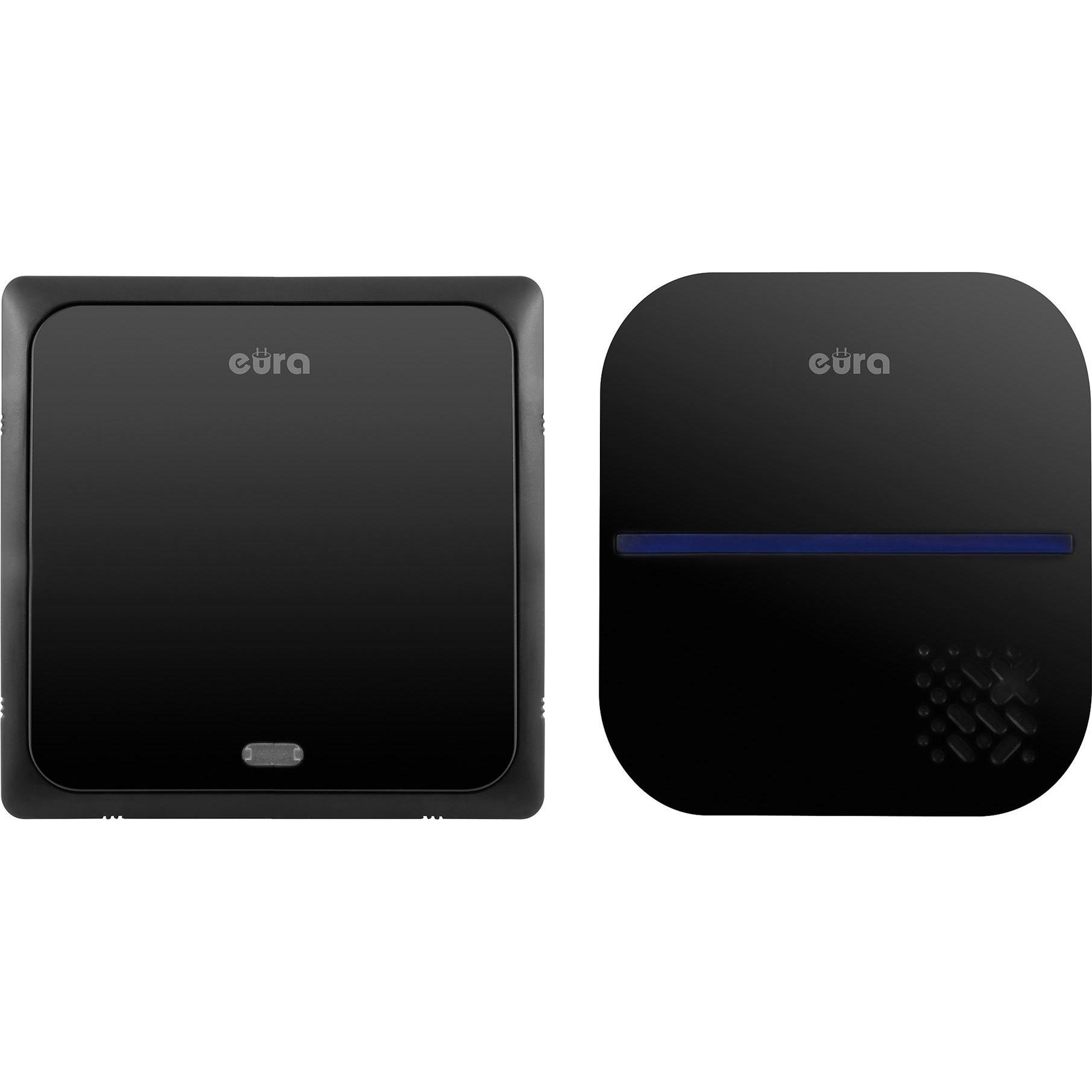 Eura, Klingel + Türsprechanlage, KABELLOSE TÜRKLINGEL "" WDP-84H2 "BLUES" batterielos SCHWARZ