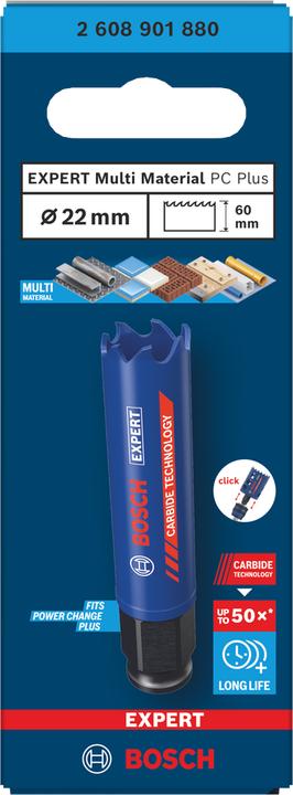Produktbild Bosch Professional Zubehör Bosch Blau Zubehör 2608901880 EXPERT Power-Change Lochsäge Multi Material 22mm (22 Millimeter)