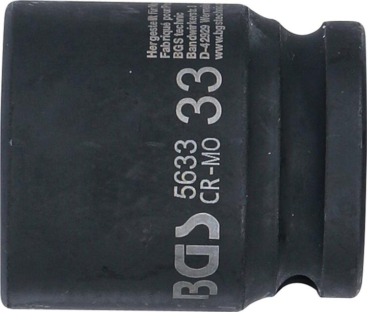 Produktbild BGS Kraft-Steckschlüssel-Einsatz Sechskant Antrieb Innenvierkant 20 mm (3/4") SW 33 mm (33 mm)