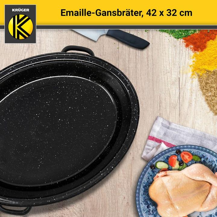 Actual product image Krüger Emaille-Gansbräter (Casserole + Stewpot, Steel, Enamel)
