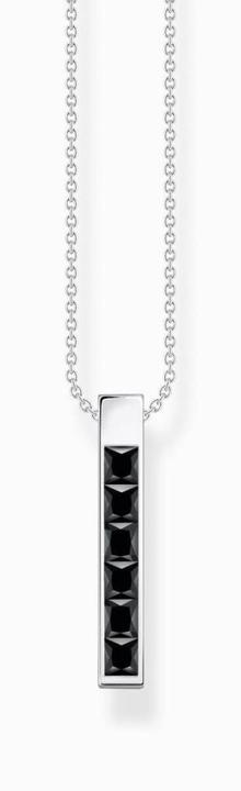 Immagine prodotto Thomas Sabo Catena pietre nere argento (Argento 925, Rosso, Dorato, 40 - 45 cm)