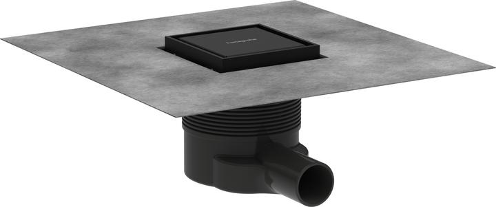 Produktbild hansgrohe HG Punktablauf RainDrain Brilliance Komplettset 100x100mm mattschwarz (100 mm)