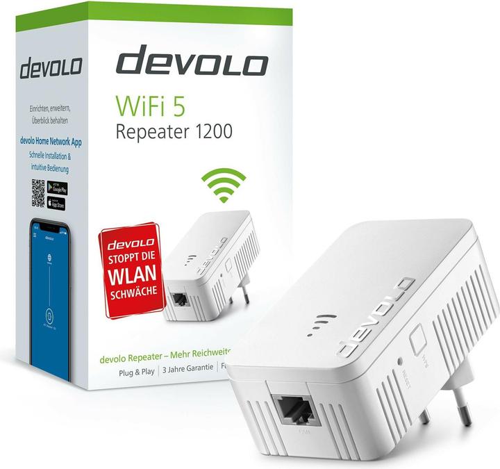 Actual product image Devolo WiFi 5 Repeater 1200 (867 Mbit/s, 300 Mbit/s)