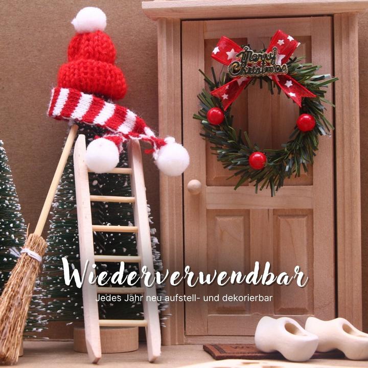 Actual product image Hermex 24-tlg. Wichteltür-Set Weihnachtsdeko Miniaturwelt Elfentür-Zubehör