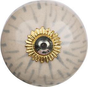 Produktbild Tranquillo Möbelgriff handgemacht, Ø 4 cm, Weiss/Gold