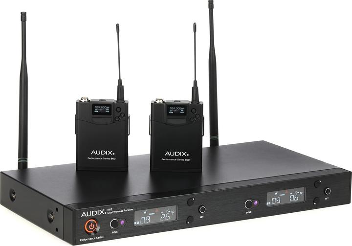 Audix AP62BP - Wireless mic system, R62 2ch receiver, 2x B60 bodypack transmitters