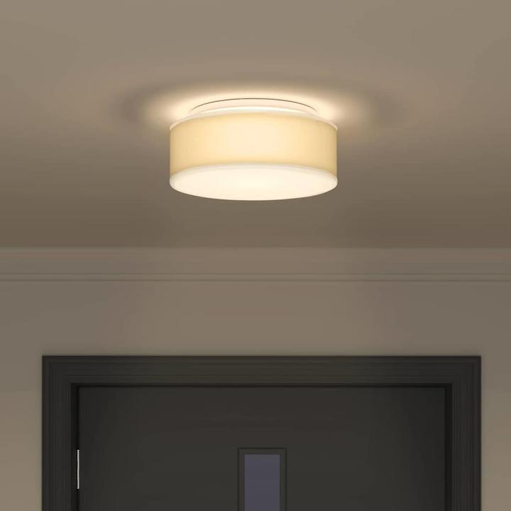 Produktbild VidaXL Deckenleuchten Einbaumontage Weiss Ø 30 cm Stoff E27 (GU10)