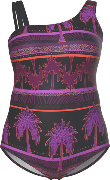 Actual product image Ulla Popken Palm Print Split Strap Swimsuit (56)