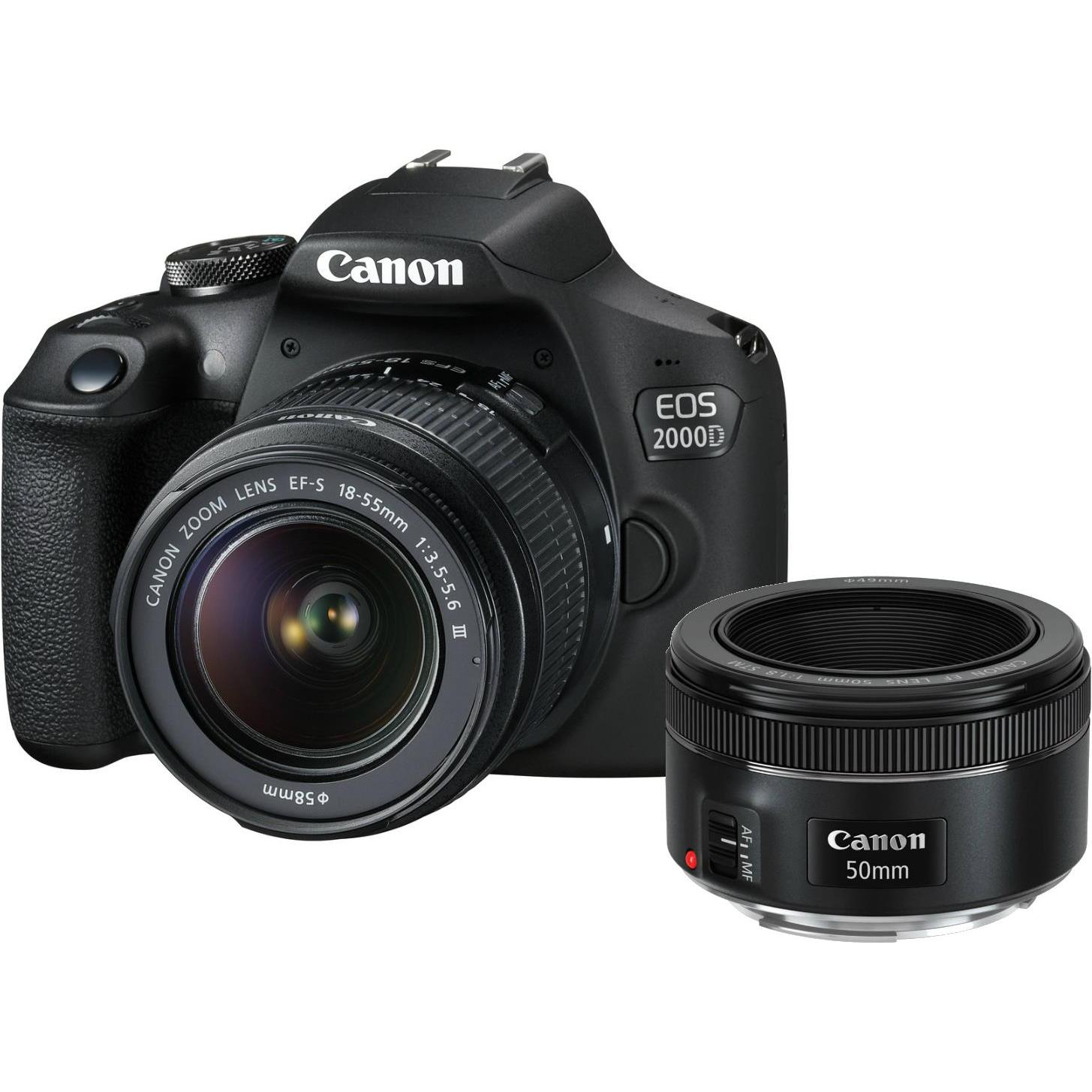 Canon Eos 2000d (18 - 55 mm, 24.10 Mpx, APS-C / DX), Kamera, Schwarz