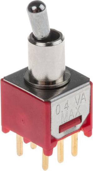 Actual product image RS PRO Toggle switch,DP,on-none-on,thru-hole