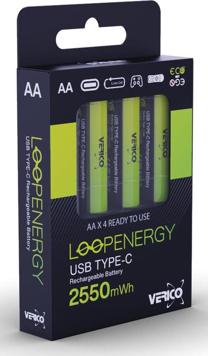 Image du produit Verico LoopEnergy AA (4 pcs, AA / LR6 / LR06 / Mignon / R6 / R14505, 1700 mAh)