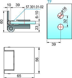 Actual product image Pauli+Sohn Shower door hinges FLINTER 8152