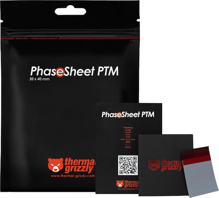 Actual product image Thermal Grizzly PhaseSheet PTM - 50x40mm (0.20 mm)