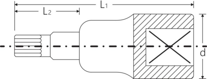 Produktbild Stahlwille Steckschlüssel-Bit-Einsatz 1/2″ M12
