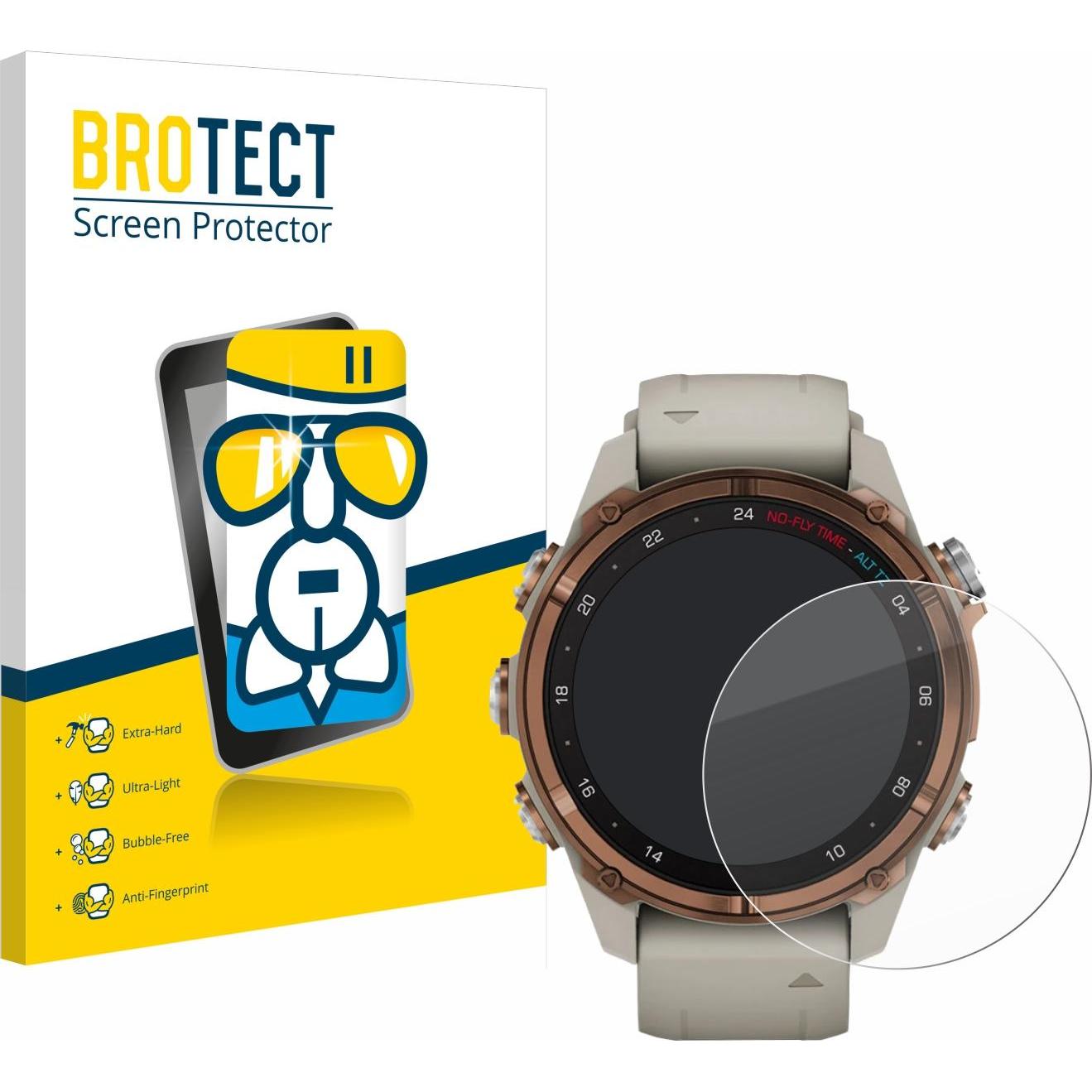 BROTECT AirGlass Panzerglasfolie, Smartwatch Schutzfolie, Transparent